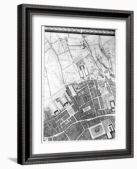 A Map of Bloomsbury and Holborn, London, 1746-John Rocque-Framed Giclee Print