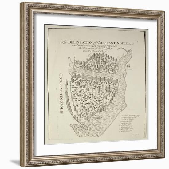 A Map of Constantinople in 1422-Cristoforo Buondelmonti-Framed Giclee Print