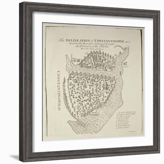 A Map of Constantinople in 1422-Cristoforo Buondelmonti-Framed Giclee Print