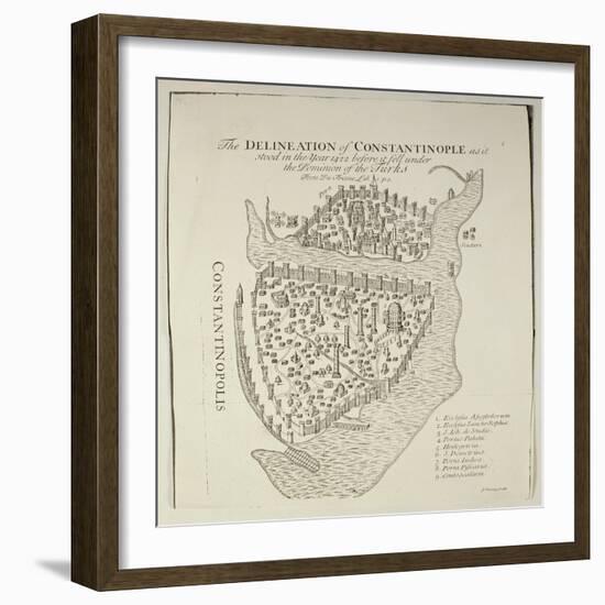 A Map of Constantinople in 1422-Cristoforo Buondelmonti-Framed Giclee Print