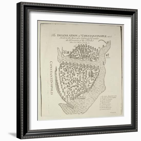 A Map of Constantinople in 1422-Cristoforo Buondelmonti-Framed Giclee Print