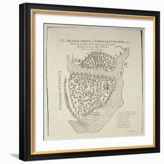 A Map of Constantinople in 1422-Cristoforo Buondelmonti-Framed Giclee Print