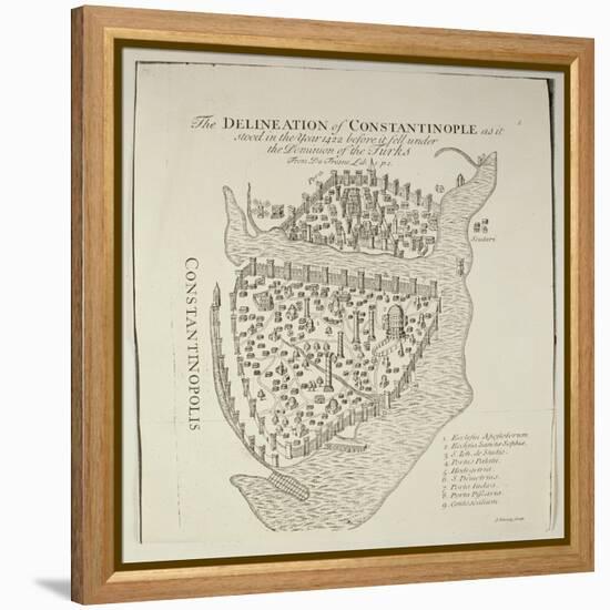 A Map of Constantinople in 1422-Cristoforo Buondelmonti-Framed Premier Image Canvas