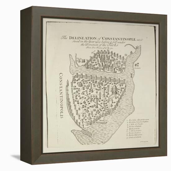 A Map of Constantinople in 1422-Cristoforo Buondelmonti-Framed Premier Image Canvas