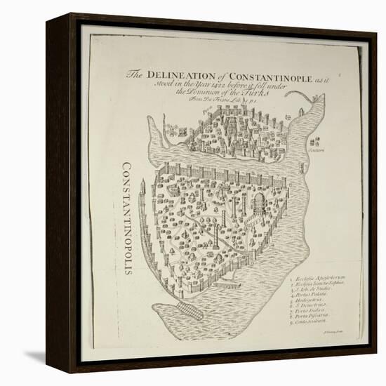 A Map of Constantinople in 1422-Cristoforo Buondelmonti-Framed Premier Image Canvas