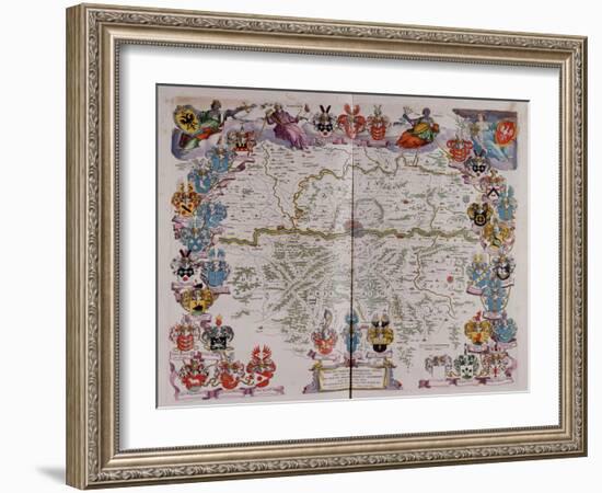 A Map of Germany Centred on Frankfurt from Le Grand Atlas Ou Cosmograph E Blaviane, 1667-Henry Thomas Alken-Framed Giclee Print