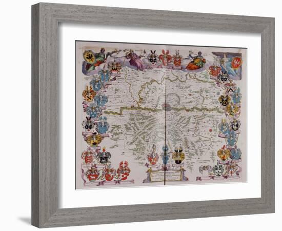 A Map of Germany Centred on Frankfurt from Le Grand Atlas Ou Cosmograph E Blaviane, 1667-Henry Thomas Alken-Framed Giclee Print