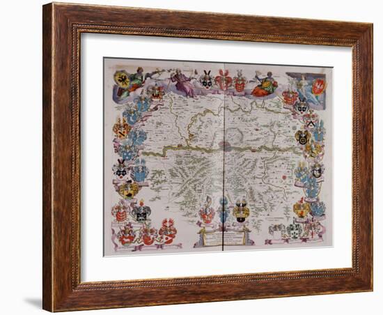 A Map of Germany Centred on Frankfurt from Le Grand Atlas Ou Cosmograph E Blaviane, 1667-Henry Thomas Alken-Framed Giclee Print