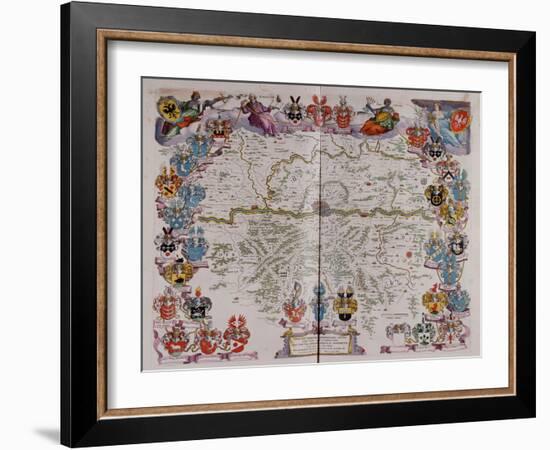 A Map of Germany Centred on Frankfurt from Le Grand Atlas Ou Cosmograph E Blaviane, 1667-Henry Thomas Alken-Framed Giclee Print