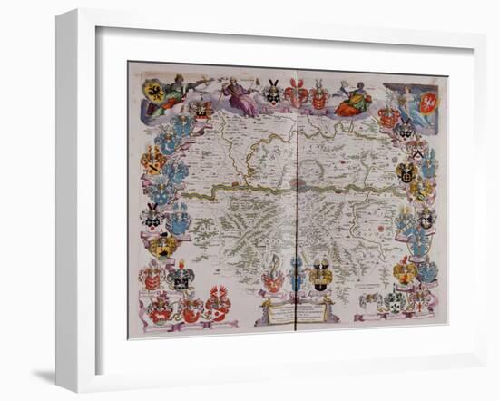 A Map of Germany Centred on Frankfurt from Le Grand Atlas Ou Cosmograph E Blaviane, 1667-Henry Thomas Alken-Framed Giclee Print