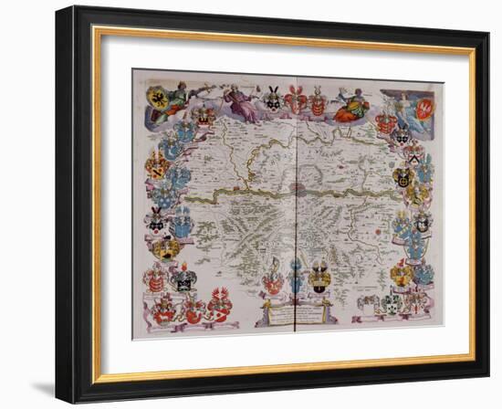 A Map of Germany Centred on Frankfurt from Le Grand Atlas Ou Cosmograph E Blaviane, 1667-Henry Thomas Alken-Framed Giclee Print