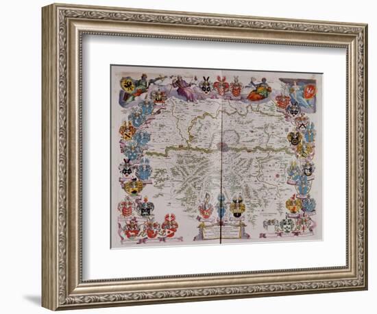 A Map of Germany Centred on Frankfurt from Le Grand Atlas Ou Cosmograph E Blaviane, 1667-Henry Thomas Alken-Framed Giclee Print