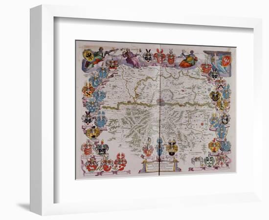 A Map of Germany Centred on Frankfurt from Le Grand Atlas Ou Cosmograph E Blaviane, 1667-Henry Thomas Alken-Framed Giclee Print