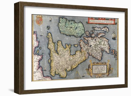 A Map of Great Britain, 1587-Abraham Ortelius-Framed Giclee Print