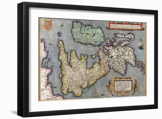 A Map of Great Britain, 1587-Abraham Ortelius-Framed Giclee Print