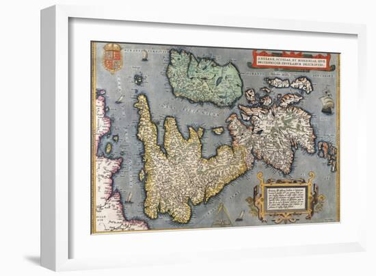 A Map of Great Britain, 1587-Abraham Ortelius-Framed Giclee Print