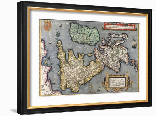 A Map of Great Britain, 1587-Abraham Ortelius-Framed Giclee Print