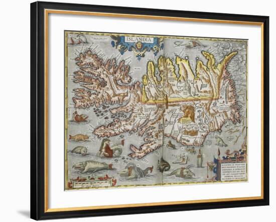 A Map Of Iceland-Abraham Ortelius-Framed Giclee Print