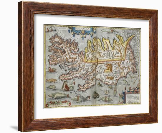 A Map Of Iceland-Abraham Ortelius-Framed Giclee Print