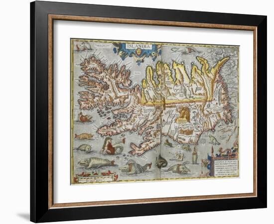 A Map Of Iceland-Abraham Ortelius-Framed Giclee Print