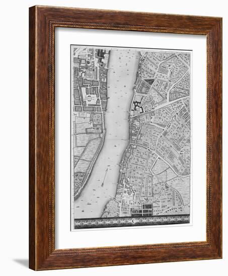 A Map of Lambeth and Vauxhall, London, 1746-John Rocque-Framed Giclee Print