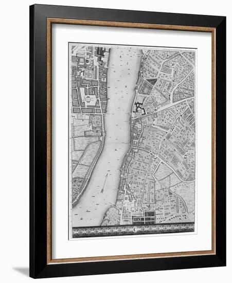 A Map of Lambeth and Vauxhall, London, 1746-John Rocque-Framed Giclee Print