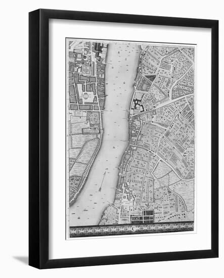 A Map of Lambeth and Vauxhall, London, 1746-John Rocque-Framed Giclee Print