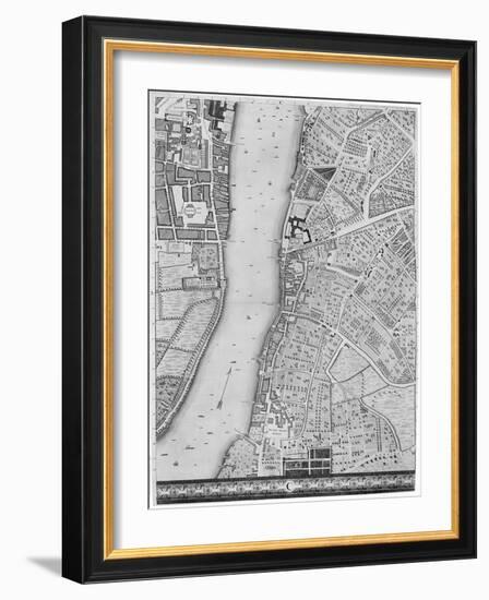 A Map of Lambeth and Vauxhall, London, 1746-John Rocque-Framed Giclee Print