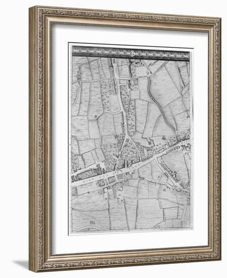 A Map of Mile End, London, 1746-John Rocque-Framed Giclee Print