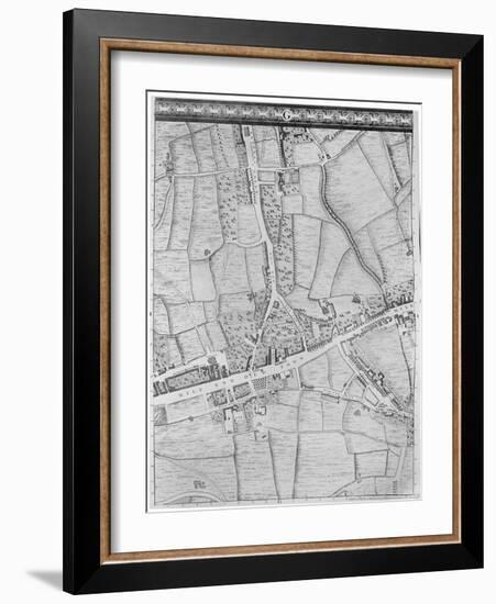 A Map of Mile End, London, 1746-John Rocque-Framed Giclee Print
