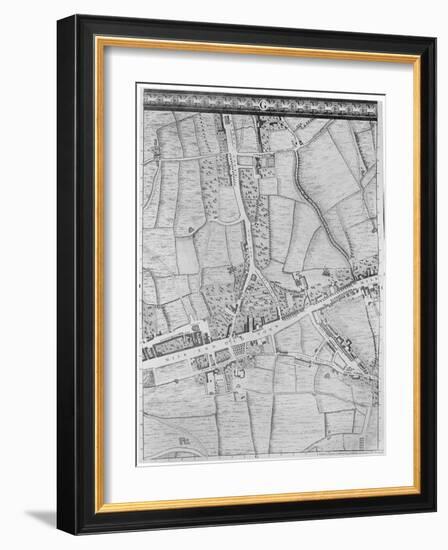 A Map of Mile End, London, 1746-John Rocque-Framed Giclee Print