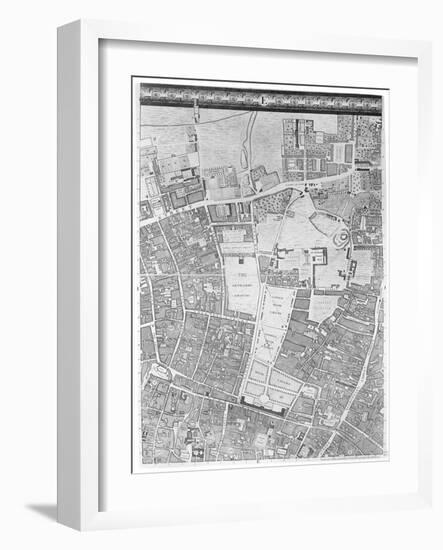 A Map of Moorfields and Hoxton, London, 1746-John Rocque-Framed Giclee Print