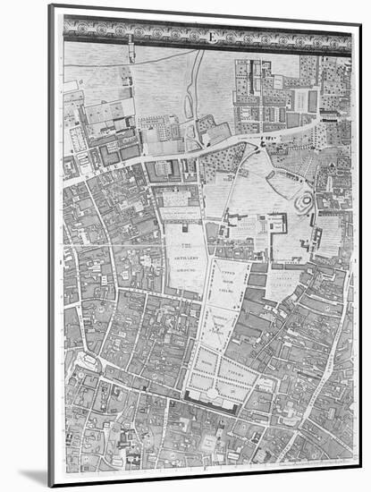 A Map of Moorfields and Hoxton, London, 1746-John Rocque-Mounted Giclee Print