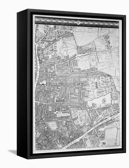 A Map of Shoreditch and Whitechapel, London, 1746-John Rocque-Framed Premier Image Canvas