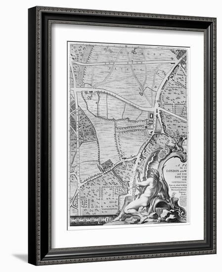 A Map of St George's Fields and Newington Butts, London, 1746-John Rocque-Framed Giclee Print