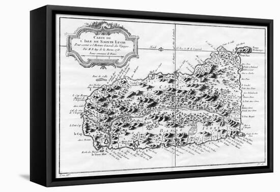 A Map of St Lucia, the West Indies, 1758-N Bellun-Framed Premier Image Canvas