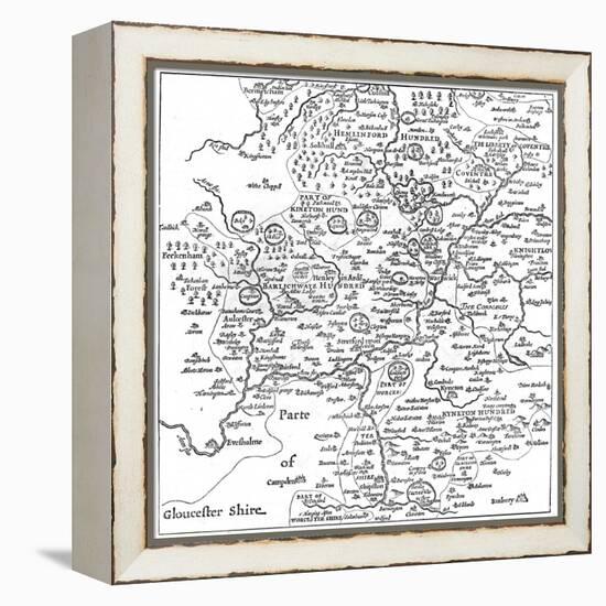 A Map of Stratford-Upon-Avon and its Surrounding Areas, 1610-Edward Hull-Framed Premier Image Canvas