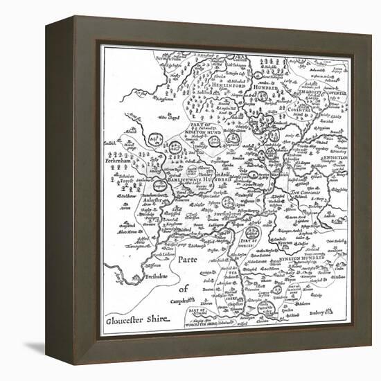 A Map of Stratford-Upon-Avon and its Surrounding Areas, 1610-Edward Hull-Framed Premier Image Canvas