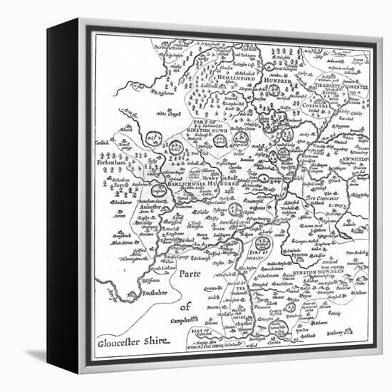 A Map of Stratford-Upon-Avon and its Surrounding Areas, 1610-Edward Hull-Framed Premier Image Canvas