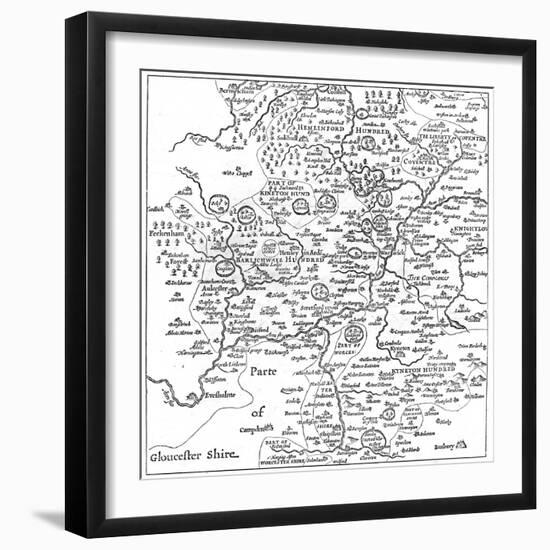 A Map of Stratford-Upon-Avon and its Surrounding Areas, 1610-Edward Hull-Framed Giclee Print