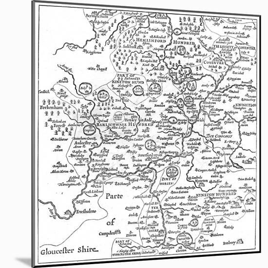 A Map of Stratford-Upon-Avon and its Surrounding Areas, 1610-Edward Hull-Mounted Giclee Print