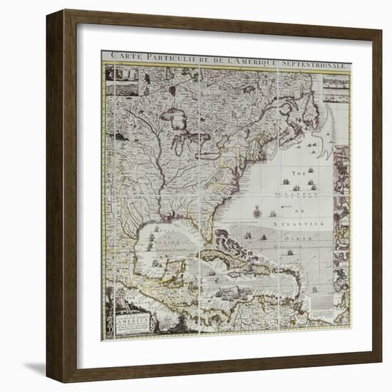 A Map of the British Empire in America, circa 1734-Henry Popple-Framed Giclee Print