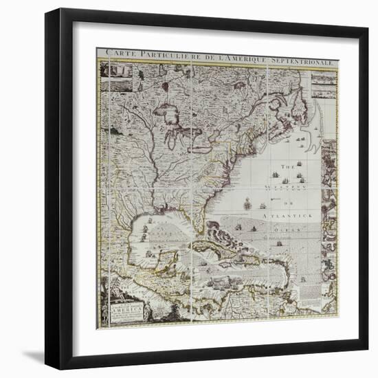 A Map of the British Empire in America, circa 1734-Henry Popple-Framed Giclee Print