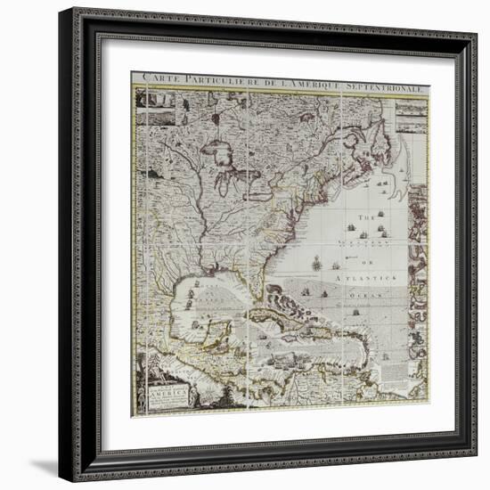 A Map of the British Empire in America, circa 1734-Henry Popple-Framed Giclee Print