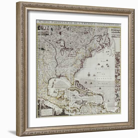 A Map of the British Empire in America, circa 1734-Henry Popple-Framed Giclee Print