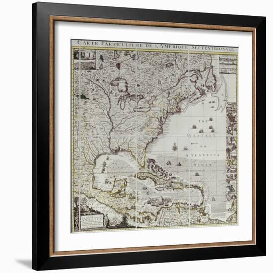 A Map of the British Empire in America, circa 1734-Henry Popple-Framed Giclee Print