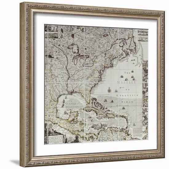 A Map of the British Empire in America, circa 1734-Henry Popple-Framed Giclee Print