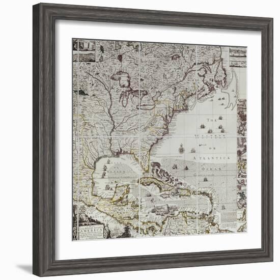 A Map of the British Empire in America, circa 1734-Henry Popple-Framed Giclee Print