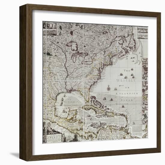 A Map of the British Empire in America, circa 1734-Henry Popple-Framed Giclee Print