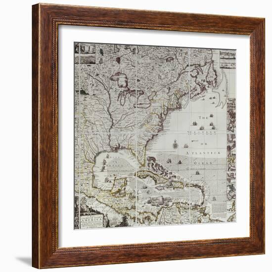 A Map of the British Empire in America, circa 1734-Henry Popple-Framed Giclee Print